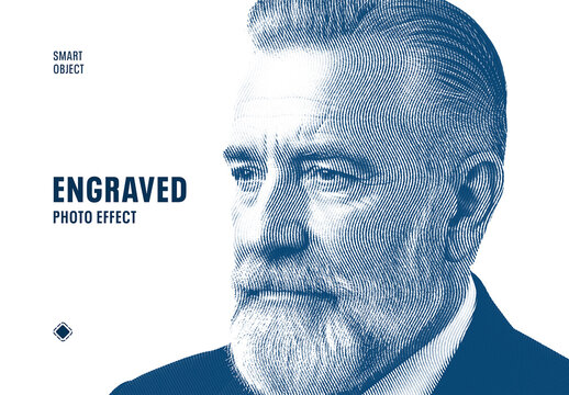 Engraved Photo Effect PSD Template