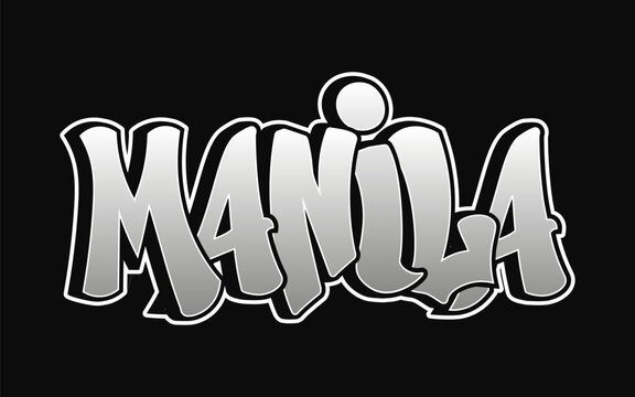 MANILA city name in urban graffiti style