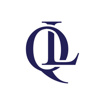 letter ql logo design vector with serif font for legal services company	
