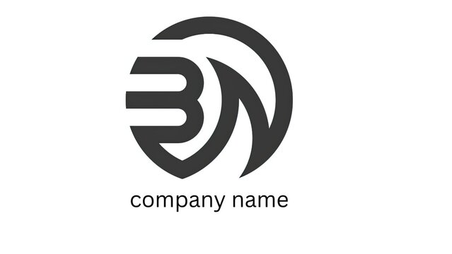 “Minimalist geometric monogram logo featuring the stylized letters B and N integrated into a modern circular shape. Clean black vector design with smooth curves, professional symmetry, bold abstract  - Powered by Adobe