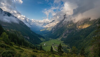 Fototapeta premium Summer landscape in the mountain ranges