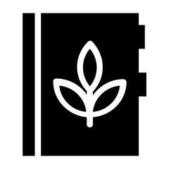 agriculture guide book vector glyph icon