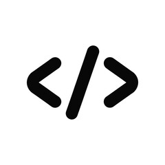 Obraz premium Black code symbol icon isolated on white background for web design