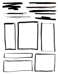 Abstract frame and border illustration with marker brush strokes. Handdrawn lines show minimal design and creative composition. Perfect for modern layout and graphic art.