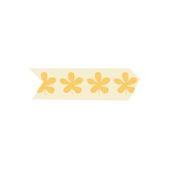 Yellow washi tape vector with floral motif, great for bright and cheerful stationery designs.