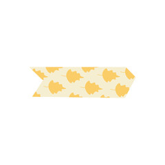 Yellow washi tape vector with small flower pattern, perfect for planners, journals, and spring-themed crafts.