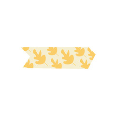 Cute yellow washi tape vector with tiny leaf design, perfect for minimal creative journaling and design work.