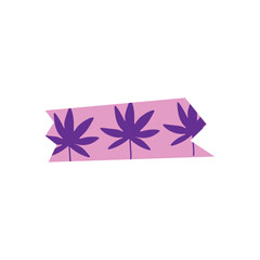 Purple washi tape vector featuring maple leaf shapes, perfect for fall-themed stationery or scrapbooks.