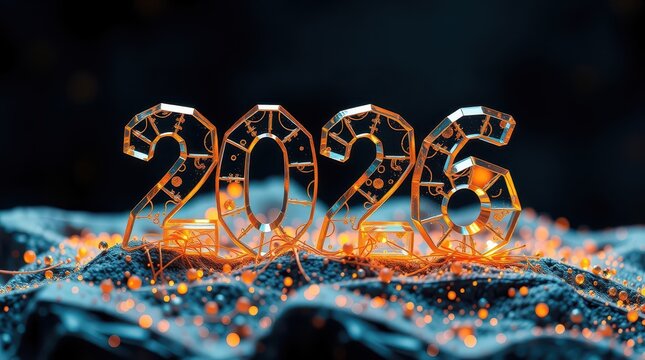 New Year holiday glass inscription texture