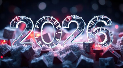 New Year 2026 Glass Abstract