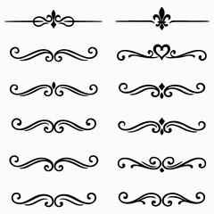Set of vintage vector borders pattern line calligraphy and page margins
