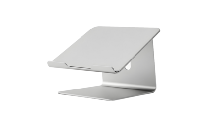 Minimalist silver laptop stand on black