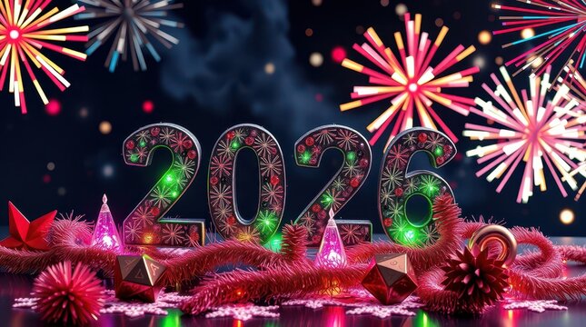 New Year's Eve message holiday night fireworks