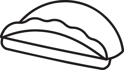 Simple Line Art Illustration of a Sandwich or Submarine Sandwich