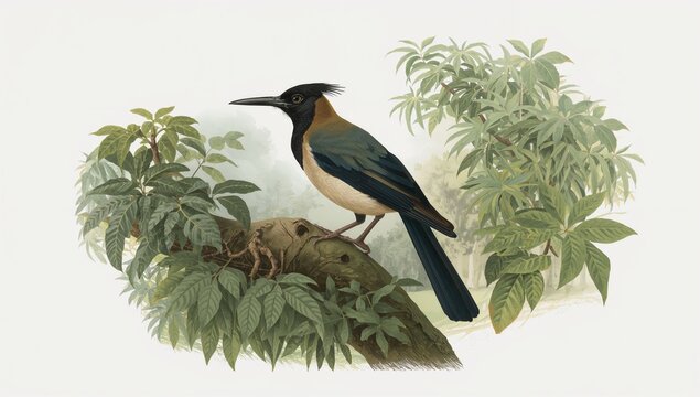 Black-tailed Jacamar perched on a branch, showcasing its vibrant plumage, ideal for nature photography