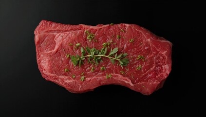 Raw beef meat with herbs, potential saturated fat risk, World Food Day