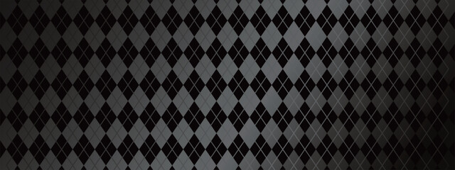 高級感のあるアーガイルのバナー　ブラック