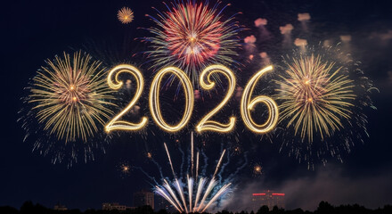 Brilliant Fireworks 2026 New Year's Eve Background