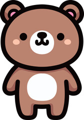 Fototapeta premium 子供向けのかわいいクマの全身のイラスト