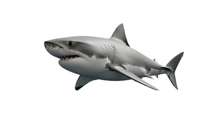 Fototapeta premium Shark swimming underwater transparent background
