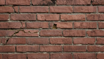 Obraz premium Aged red brick surface showing wear and deterioration
