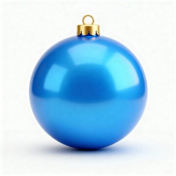 Bola de enfeite natalino realista em fundo branco puro, com brilho e reflexos suaves, ideal para design e publicidade de Natal.
