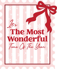 Coquette Christmas Postage Stamp PNG