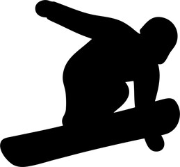 Snowboarding Silhouette Vector | Winter Sports Clipart | Snowboard Rider Outline Design