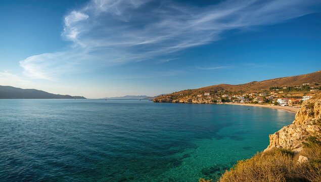 Exotic kastri isle in Kefalos village, showcasing seasonal change