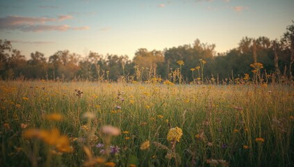 Early morning autumn scenery, vibrant foliage and soft light, ideal for seasonal themes