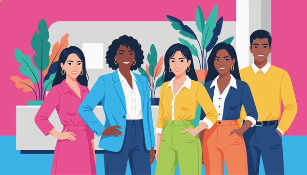 Confident diverse business team smiling in a modern office Professionals unity and corporate success