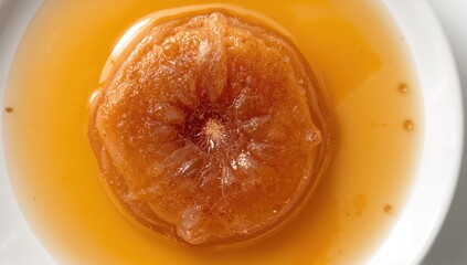 Close-up of a scoby used for brewing fermented tea on a white surface