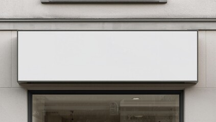 Obraz premium White storefront sign attached to the wall