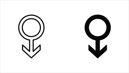 Male gender icon set. Single line Male gender icon vector background. Vector illustration for web design. Isolated on white background.