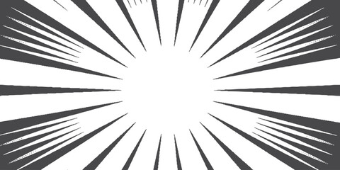 Sunbrust grunge  black and white comic pop art background,Abstract black and white radiating lines converging.