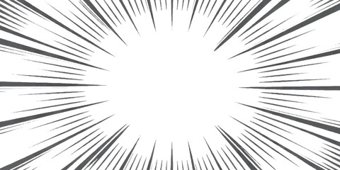 Sunbrust grunge  black and white comic pop art background,Abstract black and white radiating lines converging.