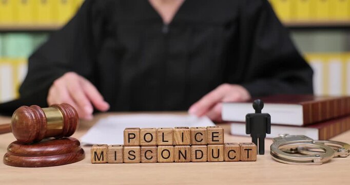 Examining police misconduct through symbols of justice in a courtroom setting