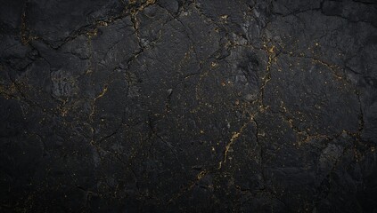 Abstract rock surface with cracks and paint splatters on dark backdrop