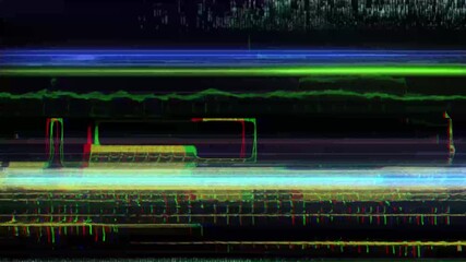 Seamless loop of abstract digital signal noise with a spectrogram glitch and horizontal distortion - Powered by Adobe
