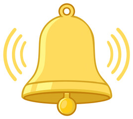 Golden Bell Ringing with Sound Waves Illustration
