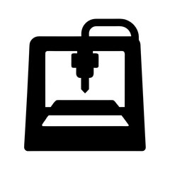 Modern 3d printer machine in a clean silhouette