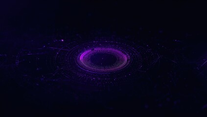 Holographic circular interface showcasing large-scale data visualization on a dark backdrop