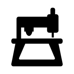 Vintage sewing machine silhouette on a white background