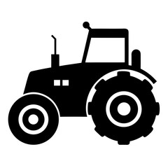 Simple black silhouette of a farm tractor icon