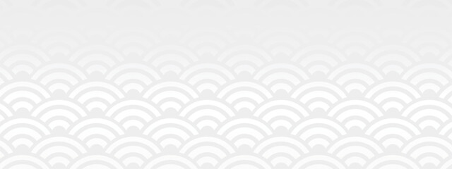 高級感のある青海波模様のグラデーションバナー　ホワイト