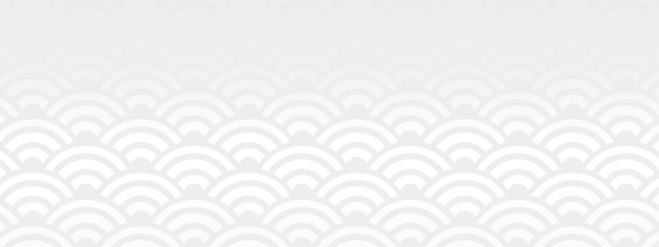 高級感のある青海波模様のグラデーションバナー　ホワイト