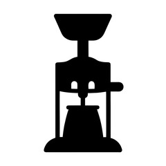 Vintage olive oil press machine silhouette