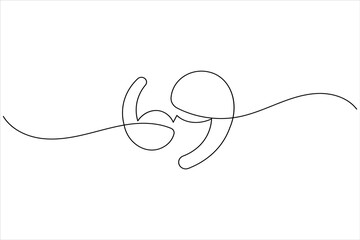 Quote mark continuous one line drawing minimalist outline vector icon illustration