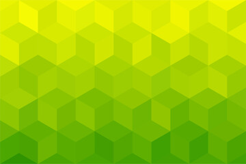 Three dimensional  green cubic pattern for background.