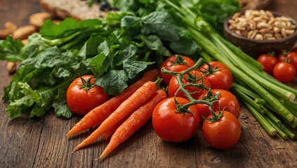 Raw organic produce promoting a balanced diet, fiber-dense choice